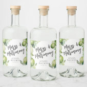 Margaritas groene limoenen en loof likeurfles etiket (Flessen)