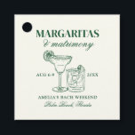 Margaritas & Huwelijk Bach Bedankjes Labels<br><div class="desc">Dit ontwerp is voorzien van trendy vette tekst met handgetekende cocktails en een groen margarita thema.</div>