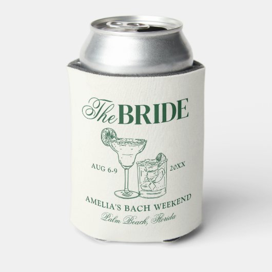 Margaritas & Huwelijk Bachelorette De Bruid Blikjeskoeler (Blikje Achterkant)