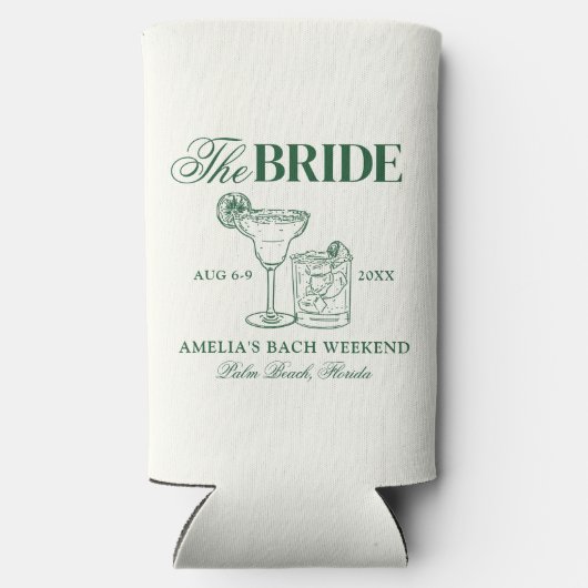 Margaritas & Huwelijk Bachelorette De Bruid Seltzer Blikjeskoeler (Achterkant)