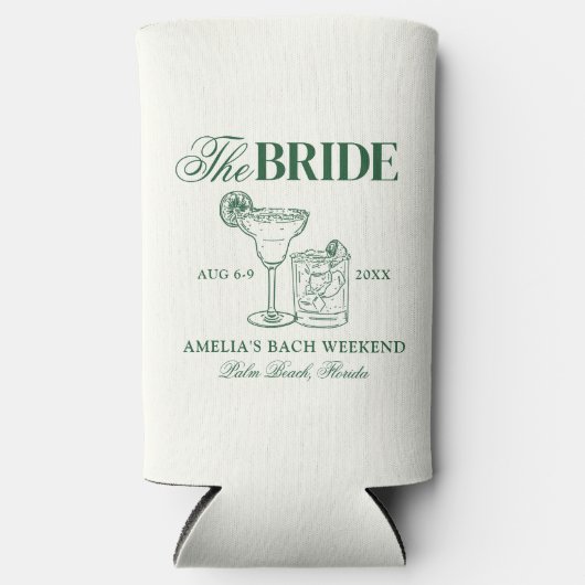 Margaritas & Huwelijk Bachelorette De Bruid Seltzer Blikjeskoeler (Voorkant)