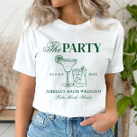 Margaritas & Huwelijk Bachelorette De Partij T-shirt<br><div class="desc">Dit ontwerp is voorzien van trendy vette tekst met handgetekende cocktails en een groen margarita thema.</div>