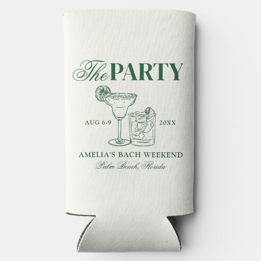 Margaritas & Huwelijk Bachelorette De Party Seltzer Blikjeskoeler (Achterkant)