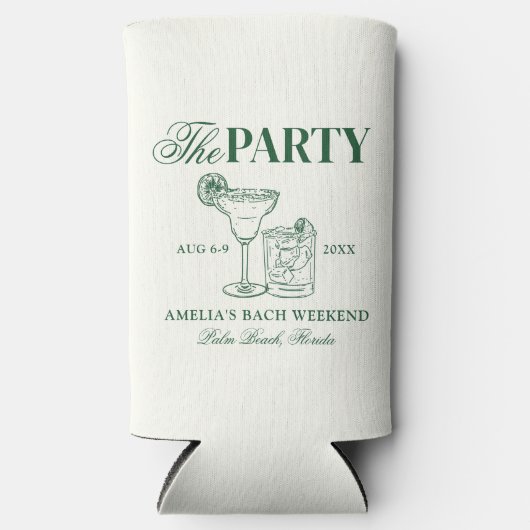 Margaritas & Huwelijk Bachelorette De Party Seltzer Blikjeskoeler (Voorkant)