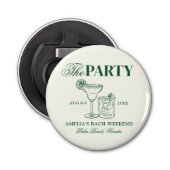 Margaritas & Huwelijk Bachelorette Feestje Button Flesopener (Voorkant)