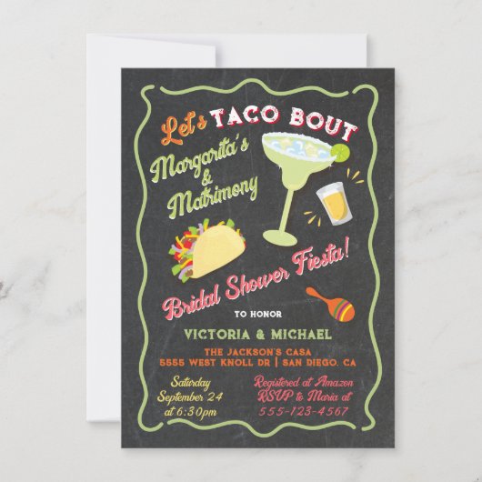 Margarita's Huwelijk Mexicaans Fiesta Vrijgezellen Kaart (Voorkant)