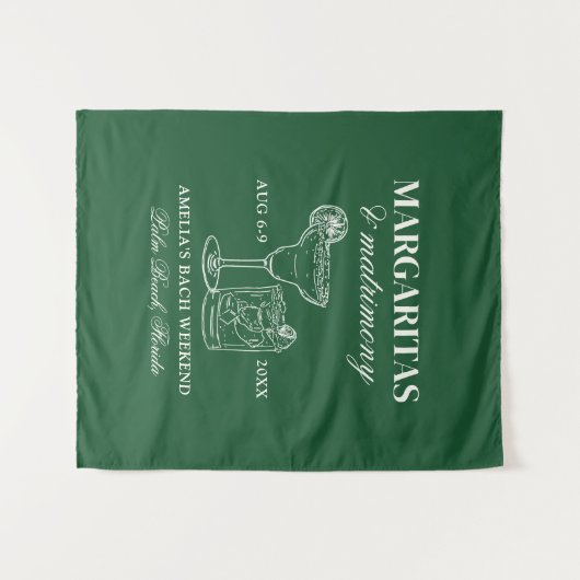 Margaritas & Huwelijk Vrijgezellenweekend Wandkleed (Voorkant (horizontaal))