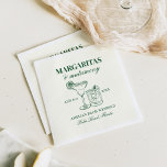 Margaritas & Huwelijksvrijgezellenweekend Servet<br><div class="desc">Dit ontwerp is voorzien van trendy vette tekst met handgetekende cocktails en een groen margarita thema.</div>