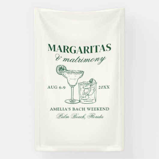 Margaritas & Huwelijksvrijgezellenweekend Spandoek (Verticaal)