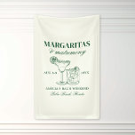Margaritas & Huwelijksvrijgezellenweekend Spandoek<br><div class="desc">Dit ontwerp is voorzien van trendy vette tekst met handgetekende cocktails en een groen margarita thema.</div>