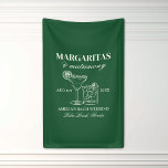 Margaritas & Huwelijksvrijgezellenweekend Spandoek<br><div class="desc">Dit ontwerp is voorzien van trendy vette tekst met handgetekende cocktails en een groen margarita thema.</div>