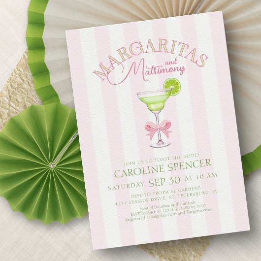 Margaritas Matrimony Bridal Shower Invitation Kaart
