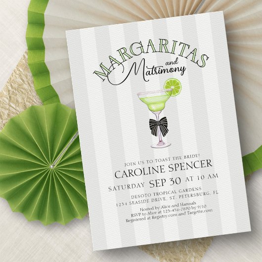 Margaritas Matrimony Bridal Shower Kaart