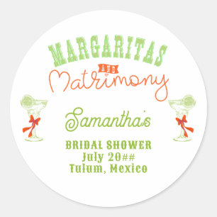 Margaritas & Matrimony Tulum Meisjesuitje Ronde Sticker