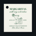 Margaritas met mijn Señoritas vrijgezellenweekend Bedankjes Labels<br><div class="desc">Dit ontwerp is voorzien van trendy vette tekst met handgetekende cocktails en een groen margarita thema.</div>