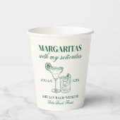 Margaritas met mijn Señoritas vrijgezellenweekend Papieren Bekers (Achterkant)
