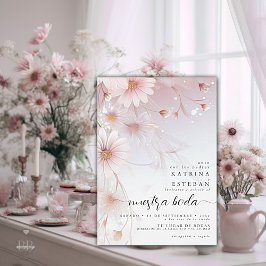 Margaritas rosas acuarelas de ensueño kaart