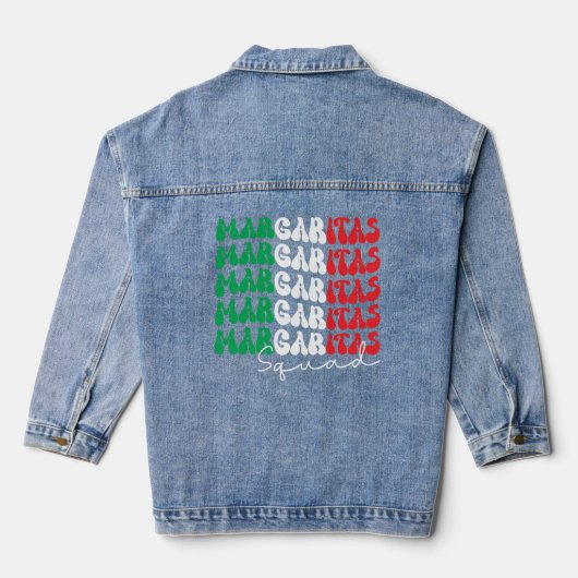 Margaritas Squad Retro Design Denim Jacket (Achterkant)