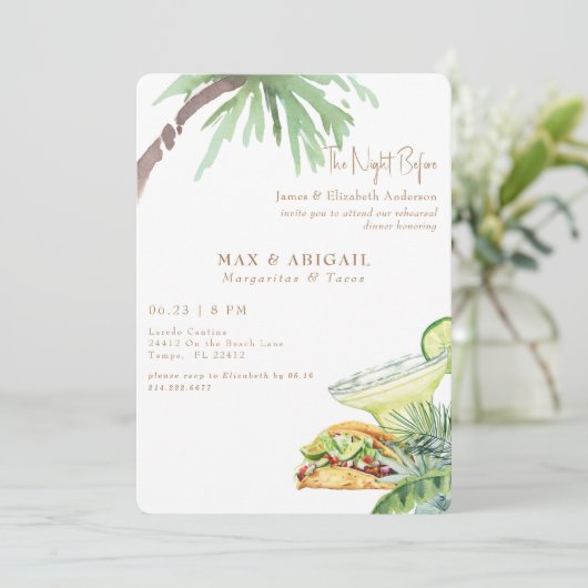 Margaritas & Tacos De nacht voor Tropical II Kaart (Staand voorkant)