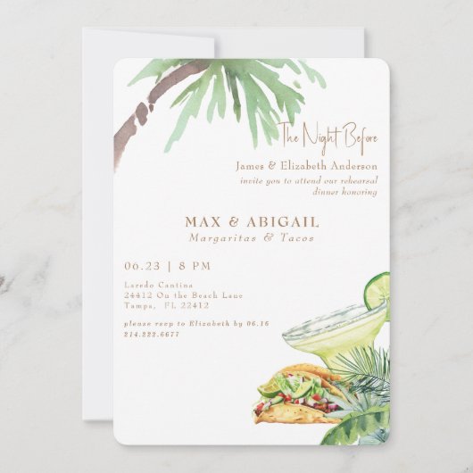 Margaritas & Tacos De nacht voor Tropical II Kaart (Voorkant)