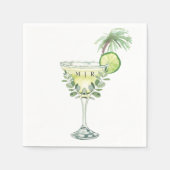 Margaritas Tropisch Monogram II Servet (Voorkant)