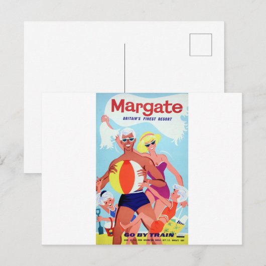 Margate  adverteren poster briefkaart (Voorkant / Achterkant)
