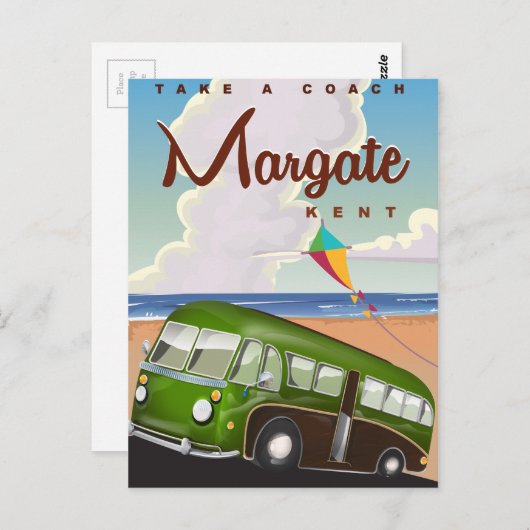 Margate Kent  Coach reisposter Briefkaart (Voorkant / Achterkant)