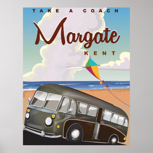 Margate Kent vintage Coach reisposter Poster (Voorkant)