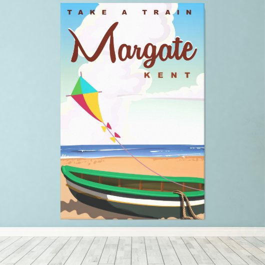 Margate Kent vintage poster Canvas Afdruk (Insitu (Houten vloer))