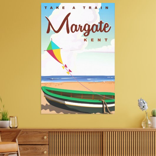Margate Kent vintage poster Canvas Afdruk (Insitu (Woonkamer))