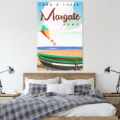 Margate Kent vintage reisposter Canvas Afdruk (Insitu (Slaapkamer))