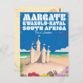 Margate, KwaZulu-Natal Zuid-Afrika reisafdruk Briefkaart (Voorkant / Achterkant)
