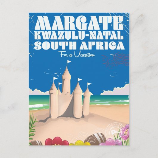 Margate, KwaZulu-Natal Zuid-Afrika reisafdruk Briefkaart (Voorkant)