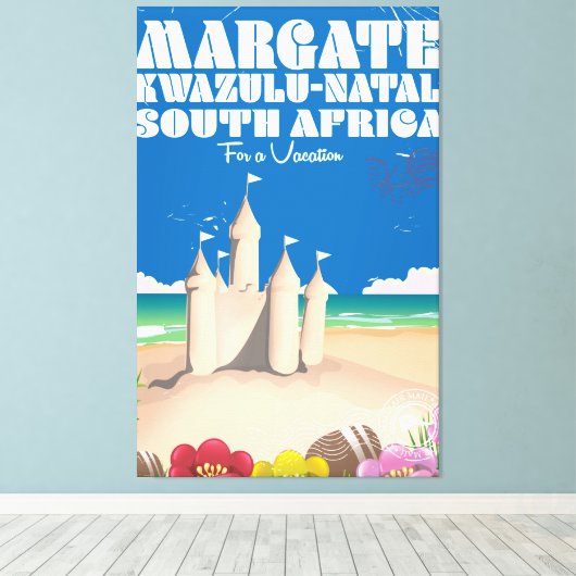 Margate, KwaZulu-Natal Zuid-Afrika reisafdruk Canvas Afdruk (Insitu (Houten vloer))