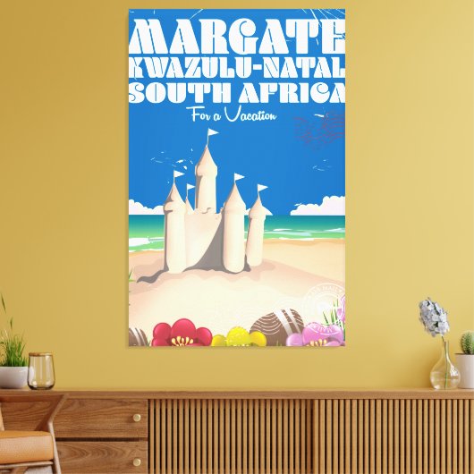 Margate, KwaZulu-Natal Zuid-Afrika reisafdruk Canvas Afdruk (Insitu (Woonkamer))