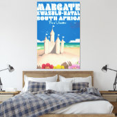Margate, KwaZulu-Natal Zuid-Afrika reisafdruk Canvas Afdruk (Insitu (Slaapkamer))