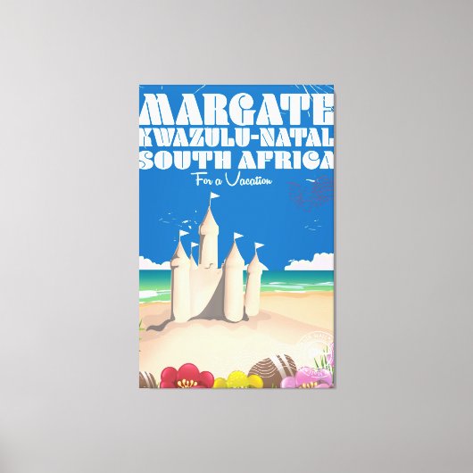 Margate, KwaZulu-Natal Zuid-Afrika reisafdruk Canvas Afdruk (Voorkant)