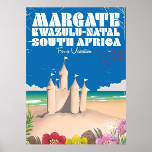 Margate, KwaZulu-Natal Zuid-Afrika reisafdruk Poster