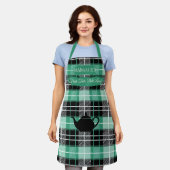 Margaux's frisse smaak groen geplakt met theepot schort (Gedragen)