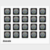 Marge Mosaic Mask Vierkante Sticker (Vel)