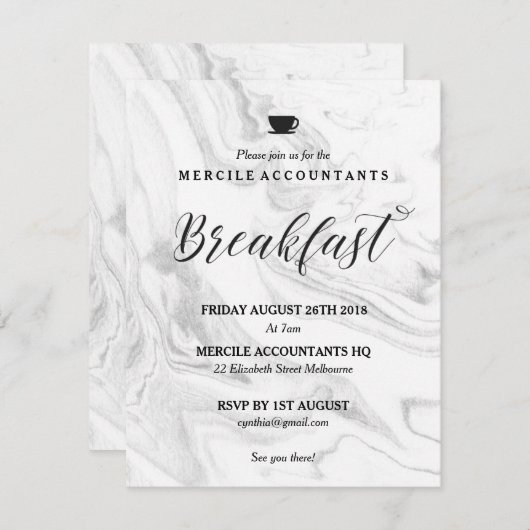 Marged Breakfast Kaart (Voorkant / Achterkant)