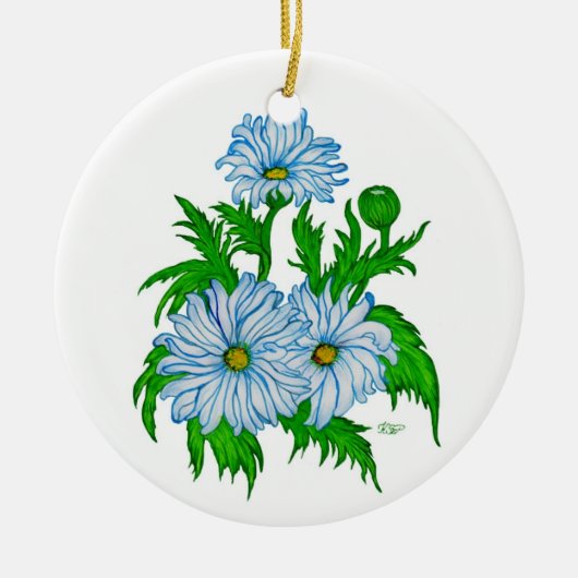 Margeriten Blume Keramisch Ornament (Voorkant)