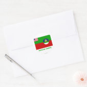 Margibi County Vlag met naam Ronde Sticker (Envelop)