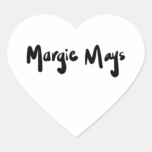 Margie Mays Signature Heart Sticker (Voorkant)