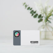 Margin Circle - Color Hexagon 02 - Blue Grey Visitekaartje (Staand voorkant)