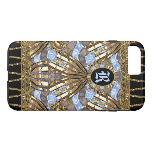 Margo Spray Unique Elegant Monogram Case-Mate iPhone Case (Achterkant (Horizontaal))