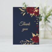 margogly goudblauw bedankkaart (Staand voorkant)