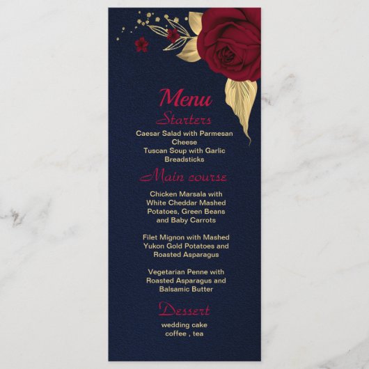 margogly goudblauw menu (Voorkant)