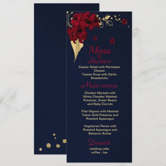 margogly goudblauw menu (Voorkant / Achterkant)