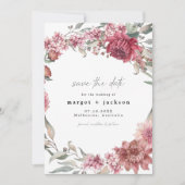 MARGOT Dusty Roos Blush Floral Foto opslaan Datum Kaart (Voorkant)